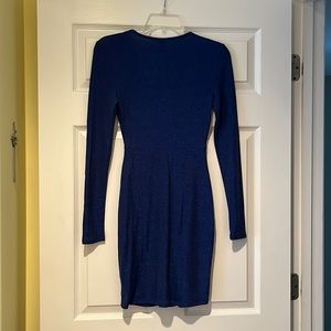 Long sleeve sparkly blue dress